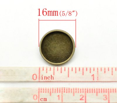 画像1: ボタン型セッティング台 内径14mm  10個セット