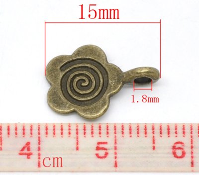 画像1: 貼り付け台つき金具（花） 10個セット