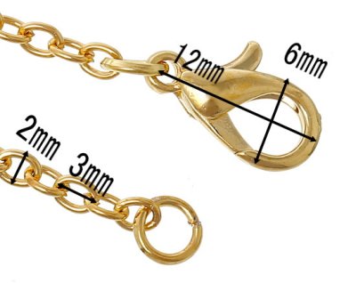 画像1: ネックレス用チェーン B （45cm・ゴールド）  12本セット